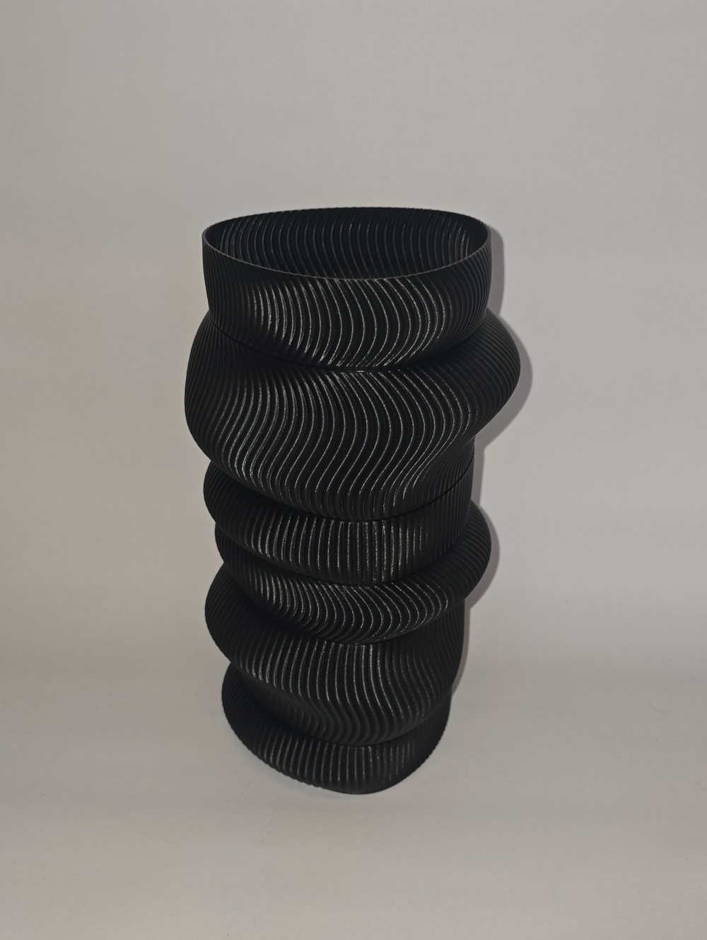 Modern Black Textured Sculptural Stacking Bowls - Home Accents